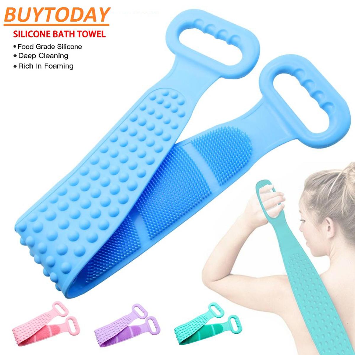 Bath Shower Silicone Body Brush Belt (Buy 1 Get Silicone Face Wash Brush Free)