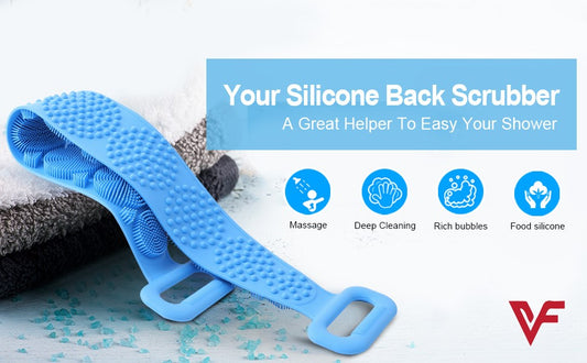Bath Shower Silicone Body Brush Belt (Buy 1 Get Silicone Face Wash Brush Free)