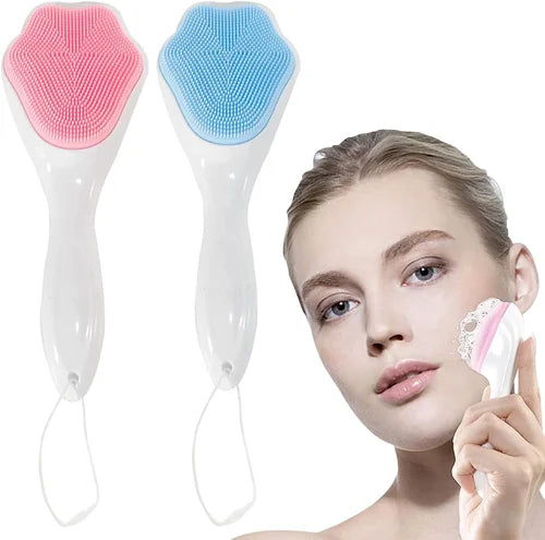 Silicone Face Wash Brush (Buy 1 Get Bath Shower Silicone Body Brush Belt Free)