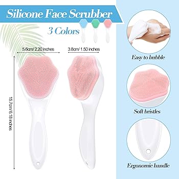 Silicone Face Wash Brush (Buy 1 Get Bath Shower Silicone Body Brush Belt Free)