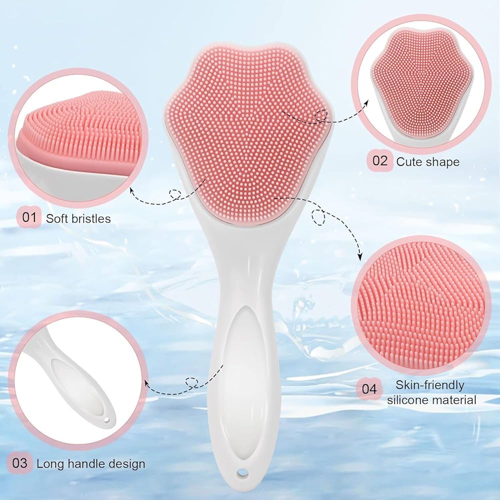 Silicone Face Wash Brush (Buy 1 Get Bath Shower Silicone Body Brush Belt Free)