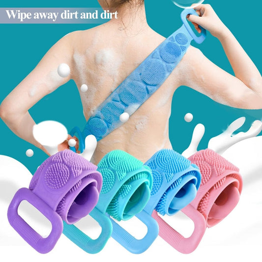 Bath Shower Silicone Body Brush Belt (Buy 1 Get Silicone Face Wash Brush Free)