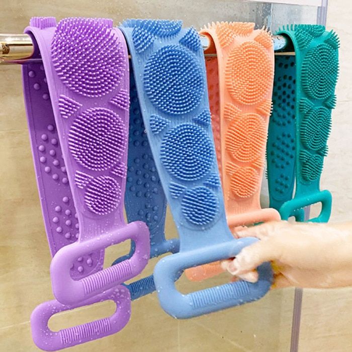 Bath Shower Silicone Body Brush Belt (Buy 1 Get Silicone Face Wash Brush Free)