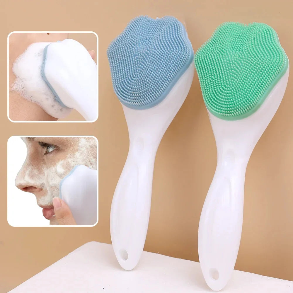 Silicone Face Wash Brush (Buy 1 Get Bath Shower Silicone Body Brush Belt Free)