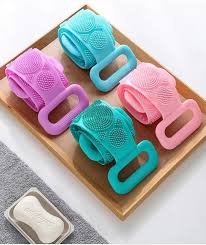 Bath Shower Silicone Body Brush Belt (Buy 1 Get Silicone Face Wash Brush Free)