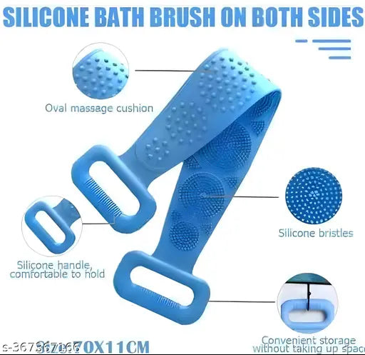 Bath Shower Silicone Body Brush Belt (Buy 1 Get Silicone Face Wash Brush Free)